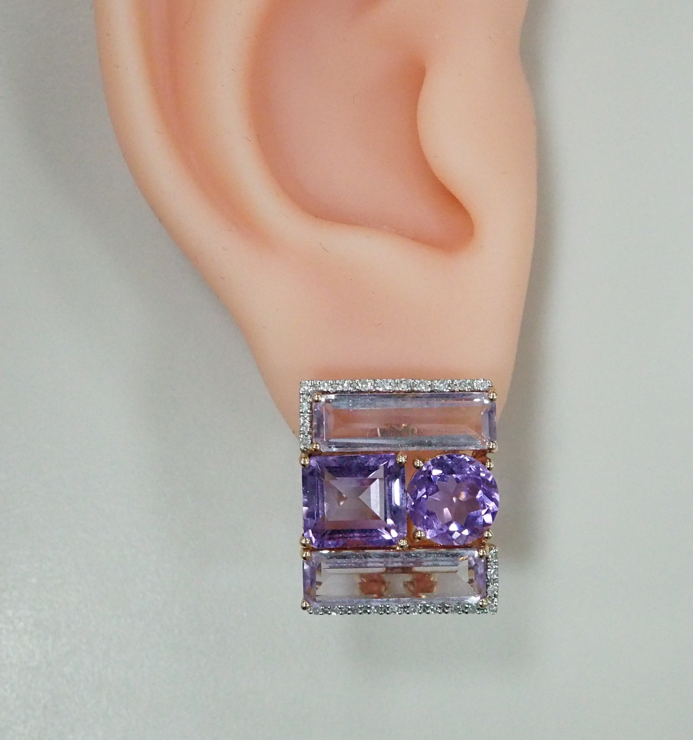 Серьги из золота с аметистами